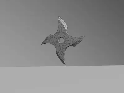 Futuristic Four Blade Shuriken Game Ready 3D Model PBR Textured Low-poly 3D model