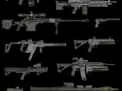 SBG Weapons - Complete Set Low-poly 3D model