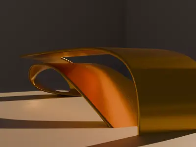 Curved Modern Table Free 3D model