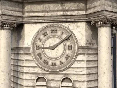 Tower Clock Low-poly 3D model