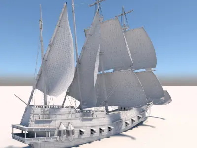 Medieval War Ship 3D model