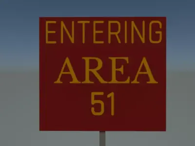 Area 51 sign Free low-poly 3D model