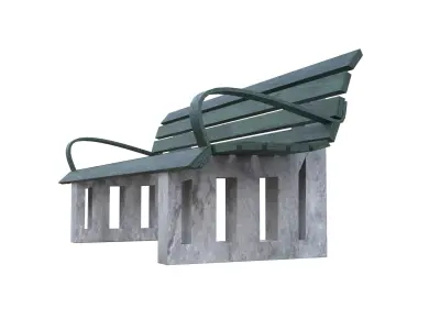 Old Wooden Bench Low-poly 3D model purchase