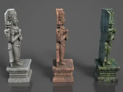Ancient Khmer Statue20-250523 Low-poly 3D model