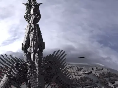 Sci Fi Skeleton towers 4 3D model