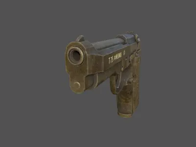 T75 pistol 3D model with PBR texture Low-poly 3D model