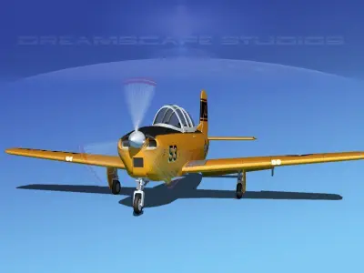 Beechcraft T-34 Mentor V14 USN 3D model