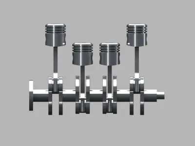 4 cylinder engine 3D model