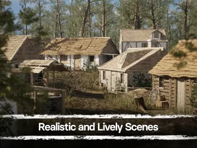 Medieval Village - A Middle Ages Environment Pack Buildings Kit Low-poly 3D model