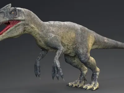 Dinosaur Allosaurus Real Dinosaur 74 Animations Low-poly 3D model