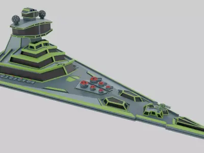 Space Destroyer Low-poly 3D model