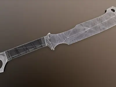 Post-Apocalyptic Machete Low-poly 3D model