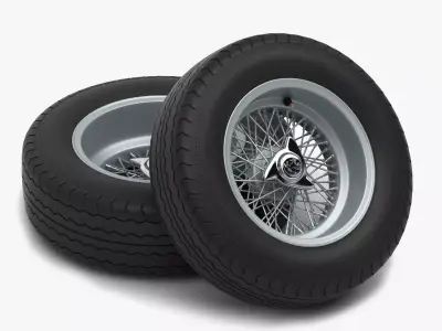 Avon CR6 ZZ tyres - Borrani rims 3D model