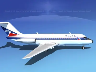 Douglas DC-9-20 Delta Airlines 3D model