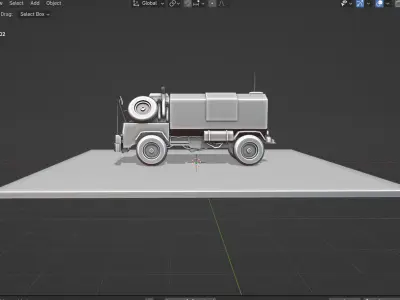 Realistic Navy Truck 3D Model Low-poly 3D model