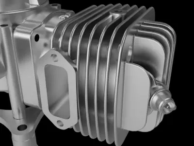 DLE 120 double-cylinder model engine 3D print model