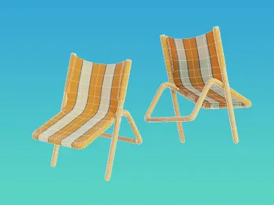 Cartoon Beach Chair 3D model