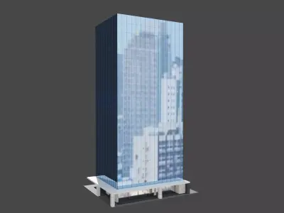 Office Glass Building or Commercial  Low-poly 3D model