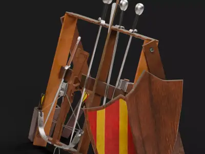 Medieval Weapons Rack 3D model