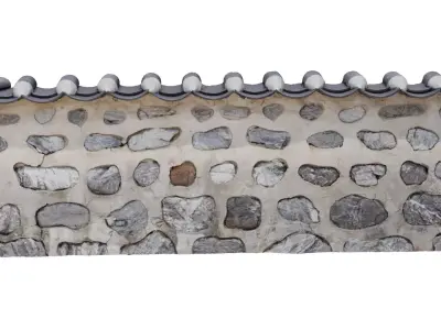 Korean style stone wall 3D model