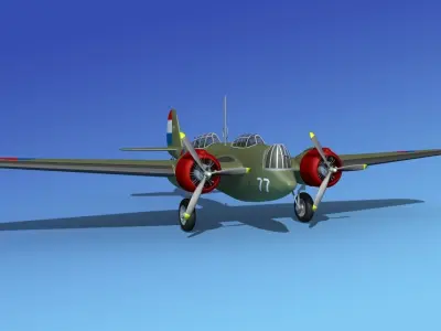 Martin B-10 Denmark 3D model