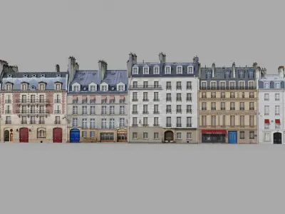 Paris quarter 2 Low-poly 3D model
