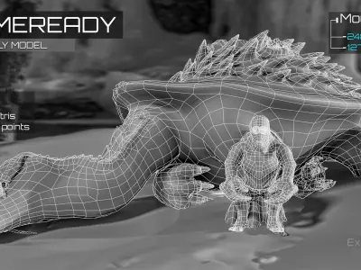 Turtle Mount Rider - Tortilla Ryder Creature Riding Reptile - 21 Low-poly 3D model