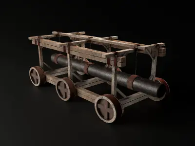 Battering Ram - Siege Tower Low-poly 3D model