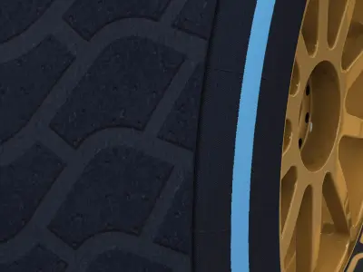 18 inches wet rear tyre Low-poly 3D model