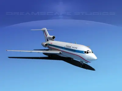 Boeing 727-100 United Airlines 2 3D model