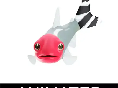 Srummynose Tetra fish animated Low-poly 3D model