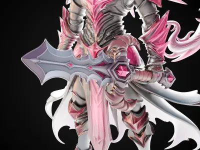 Stylized Sword - Dragonbane Greatsword Crimson Howl - Game Ready 3D model