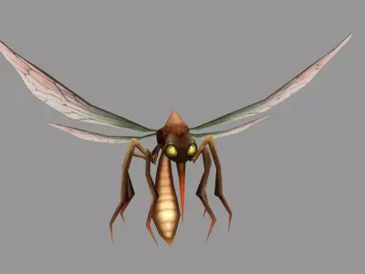 Cartoon Mosquito Monster Low-poly 3D model