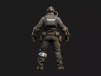 Post-Apocalyptic Wasteland Mechanic Low-poly 3D model purchase
