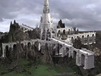 Narnia Mountains Castle 3 3D model