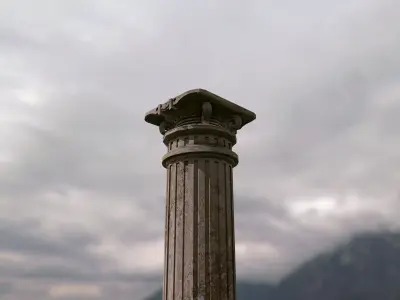 Column wooden 3D model