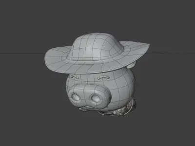 Cute Pig 3D Illustration 3D model