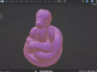 Plastic snake for decoration Low-poly 3D model