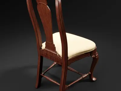 Queen Anne Side Chair Free low-poly 3D model