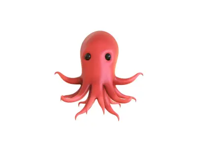 Cartoon Octopus v002 3D model