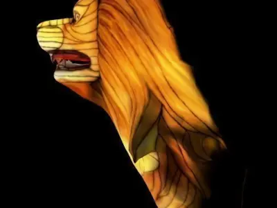 Lion head stylized Low-poly 3D model