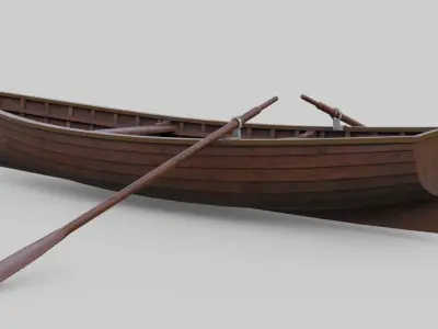 Rowboat 1D Low-poly 3D model