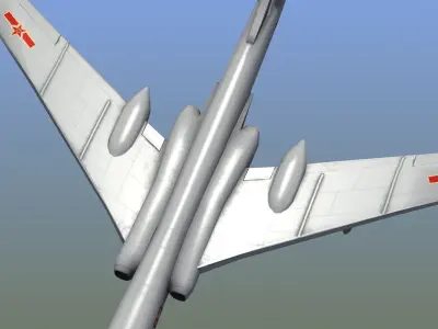 H-6K Bomber Low-poly 3D model