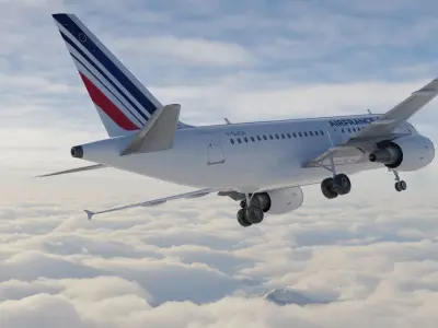 Airbus A318 Air france livery Low-poly 3D model