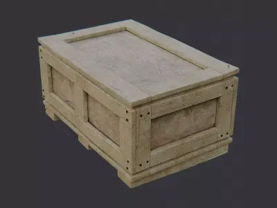 Wooden Shipping Crate 24x32x48 Low-poly 3D model