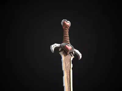 Stylized Hobbit Sword - Heartroot - Game Ready 3D model