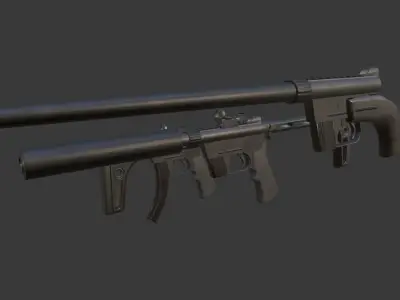 AR-7 Explorer Rifle 3 variants Low-poly 3D model
