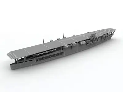 Kaga Aircraft Carrier Ship WWII Low-poly 3D model