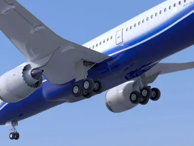 Boeing 787 DREAMLINER high detailed no name livery Low-poly 3D model
