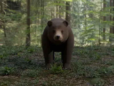 Bear LowPoly polar Low-poly 3D model